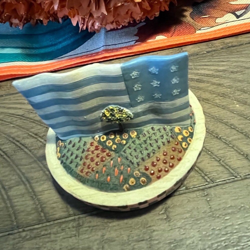 NEW OUR AMERICA for Yankee Candle PATRIOTIC JAR CANDLE TOPPER Flag